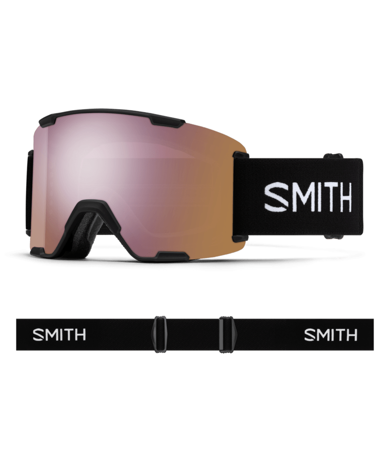 Smith Stash XL Goggles Black goggle with  ChromaPop Everyday Rose Gold Mirror