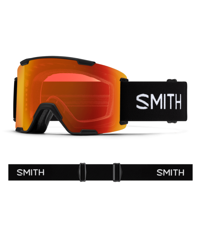 Smith Stash XL Goggles Black goggle with ChromaPop Everyday Red Mirror