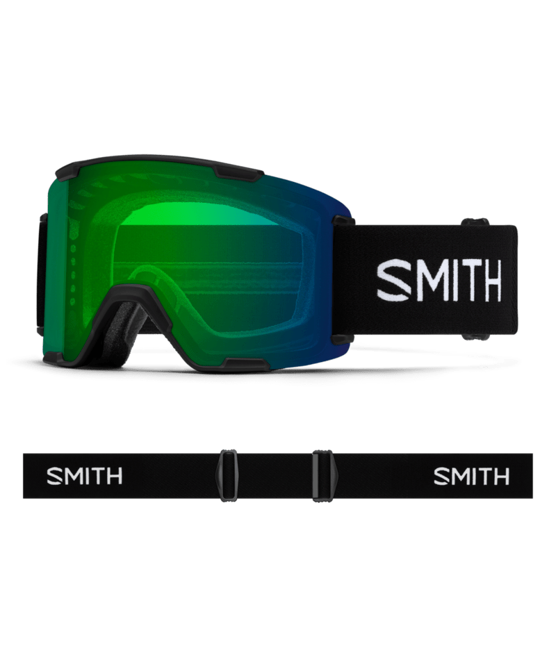 Smith Stash XL Goggles Black goggle with ChromaPop Everyday Green Mirror