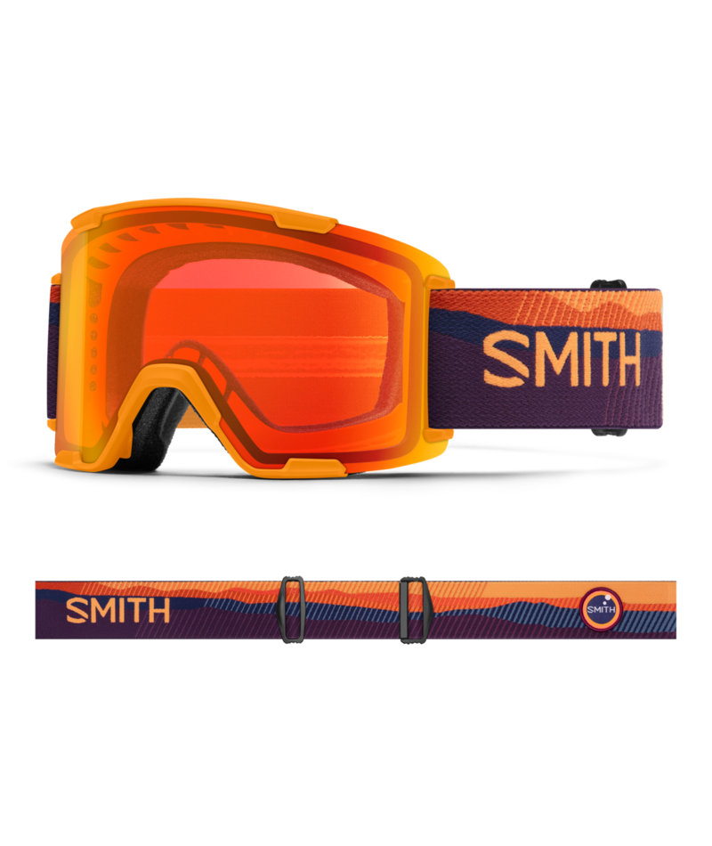 Smith Stash XL Goggles Electric Orange Sunrise goggle with ChromaPop Everyday Red Mirror 