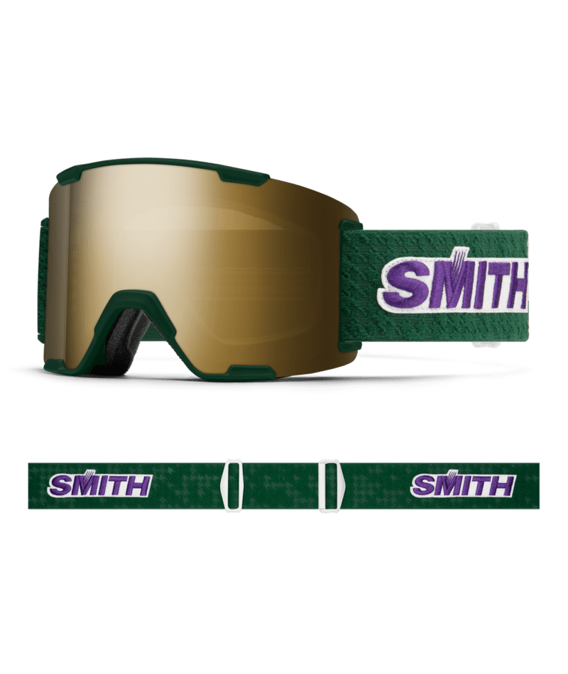 Smith Stash XL Goggles Evergreen Retro Classic goggle with ChromaPop Sun Black Gold Mirror