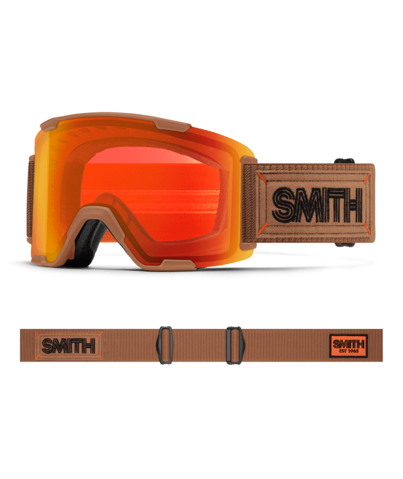 Smith Stash XL Goggles Camel Warm Steel goggle with ChromaPop Everyday Red Mirror