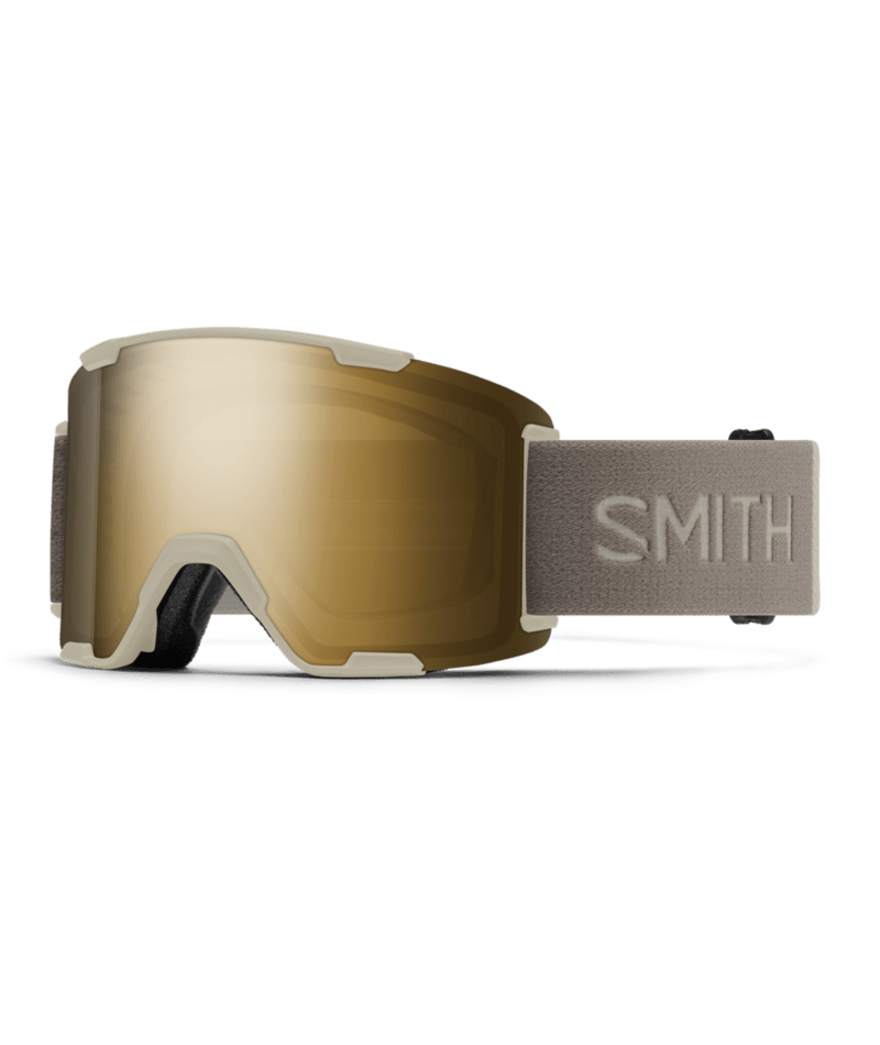 Smith Stash XL Low Bridge Fit Goggles Chalk goggle with ChromaPop Sun Black Gold Mirror