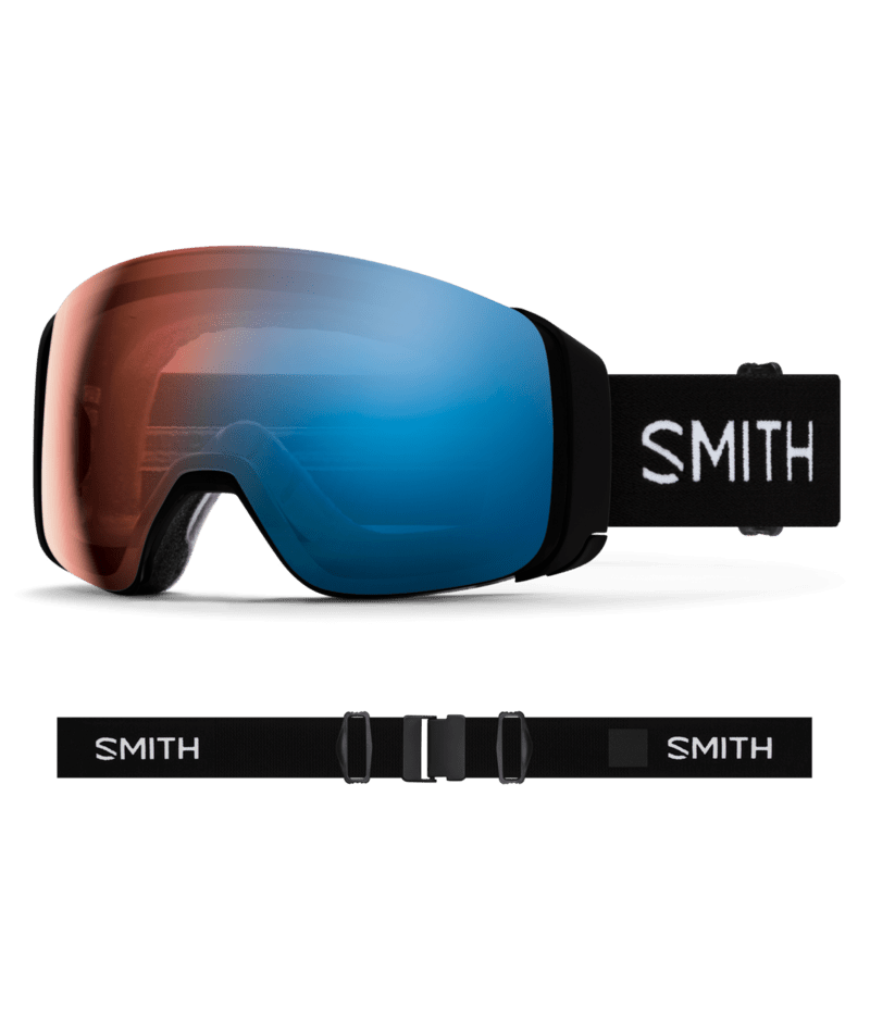 Smith 4D Mag Ski Goggles Black goggle with ChromaPop Pro Photochromic Blue Mirror