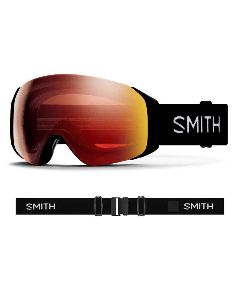 Smith 4D Mag S Ski Goggles Black goggle with ChromaPop Pro Photochromic Red Mirror