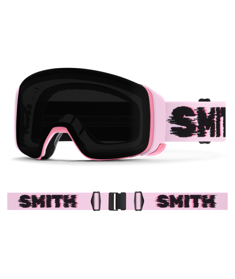 Smith 4D Mag Ski Goggles Pink Frost Flex Glitch goggle with ChromaPop Sun Black
