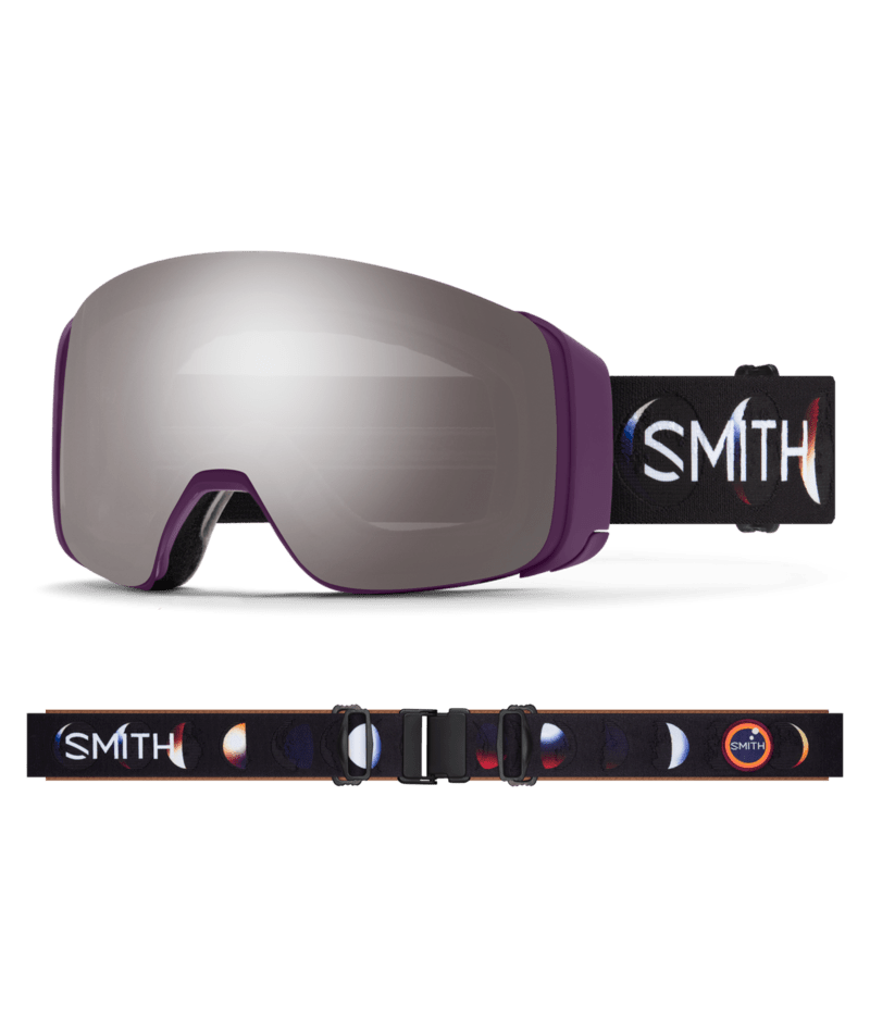 Smith 4D Mag Ski Goggles Cherry Lacquer Phases goggle with ChromaPop Sun Platinum Mirror
