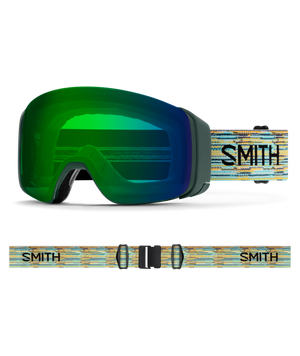 Emerald ReNU Upcycled Scrap goggle/ChromaPop Everyday Green Mirror and ChromaPop Storm Amber