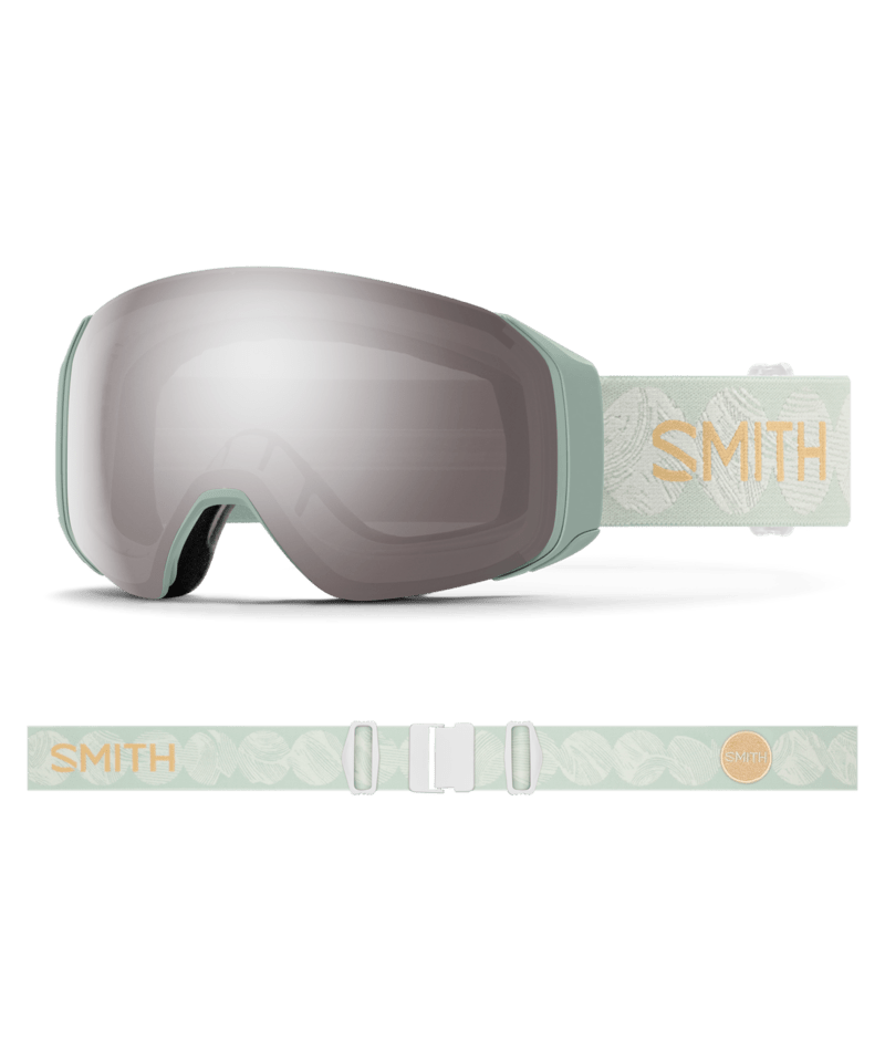 Smith 4D Mag S Ski Goggles Soft Grass Waves goggle with ChromaPop Sun Platinum Mirror