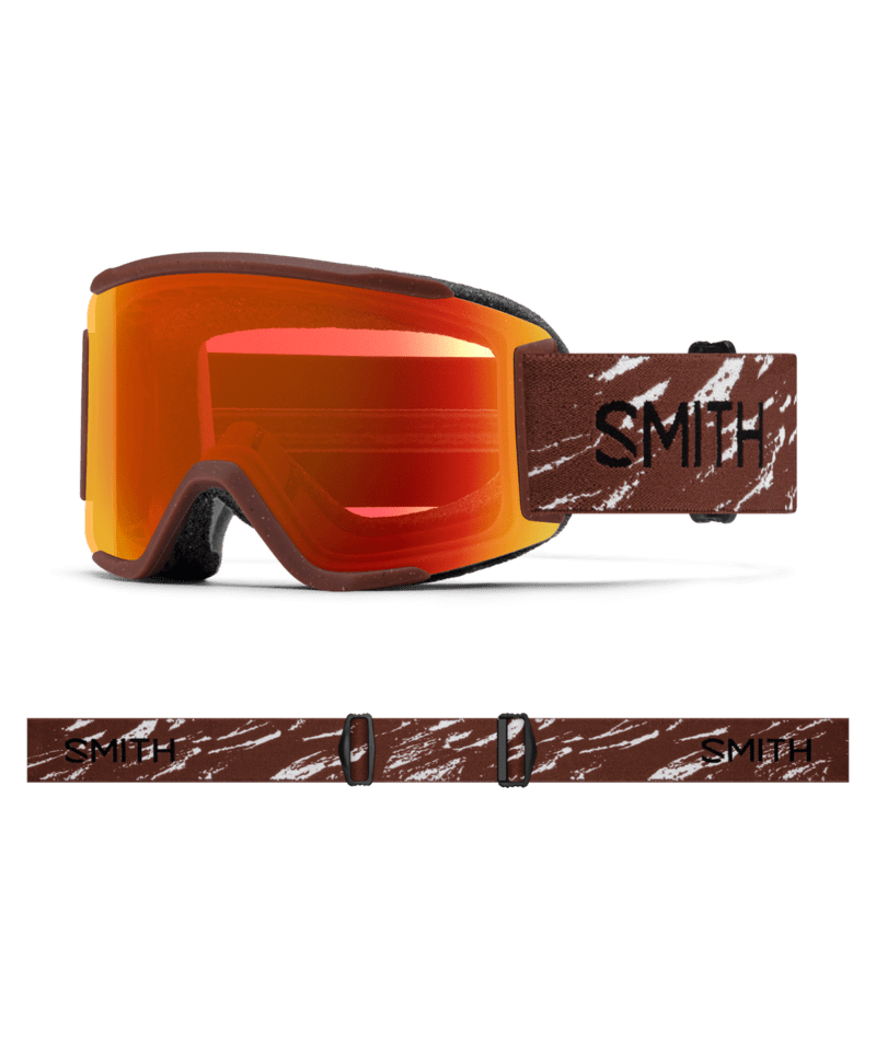 Smith Squad S Ski Goggles Rust ReNU Natural goggle with ChromaPop Everyday Red Mirror