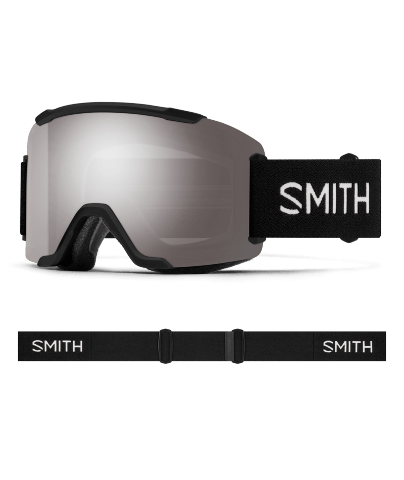 Smith Squad Goggles Black goggle with ChromaPop Sun Platinum Mirror