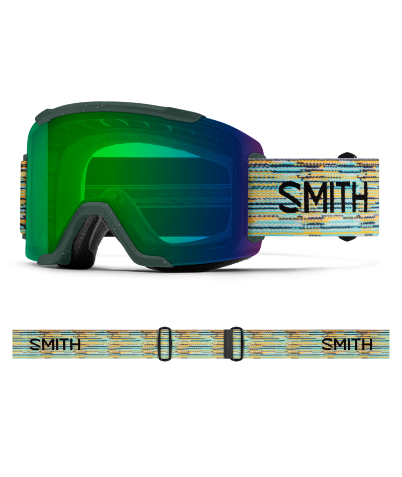 Smith Squad Goggles Emerald ReNU Upcycled Scrap goggle with ChromaPop Everyday Green Mirror