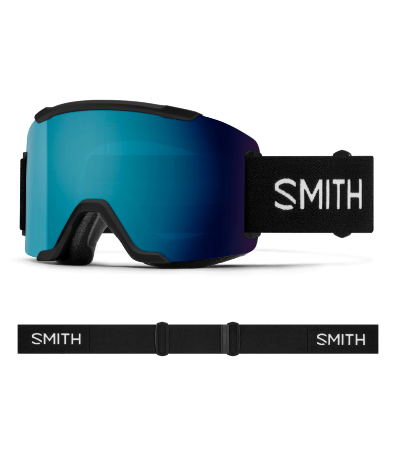 Smith Squad Goggles Black goggle with ChromaPop Sun Blue Mirror