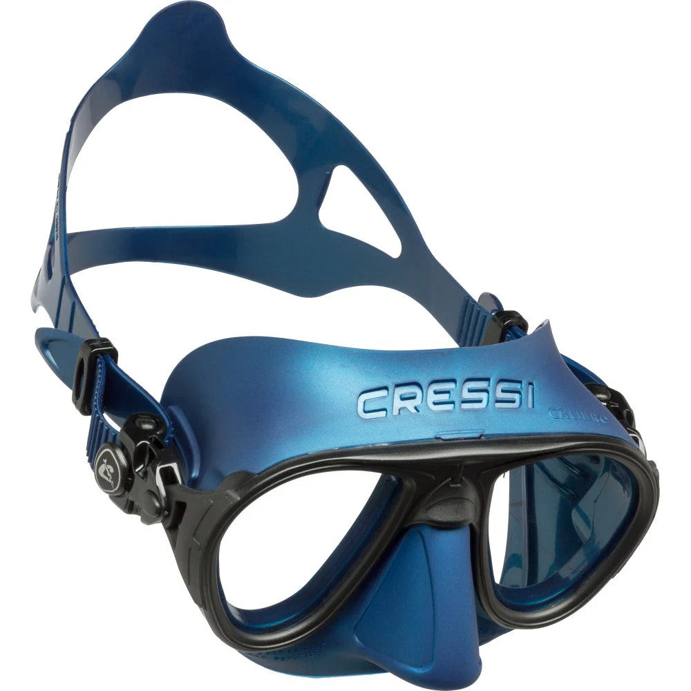 Cressi Calibro zero fog dive mask in blue