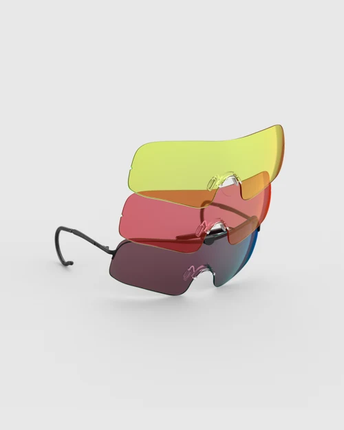 Ranger Falcon Pro shooting glasses with AI created lenses and cable temples