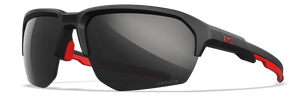 Matte Black -Red Rubber frame/Captivate Black Mirror (grey base)