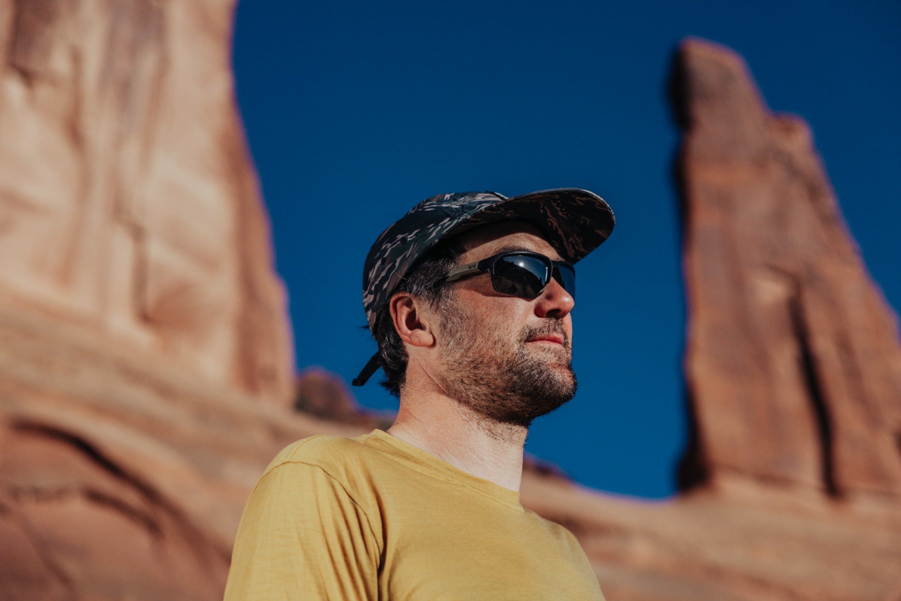 Man wearing Wiley-X Jakl sunglasses