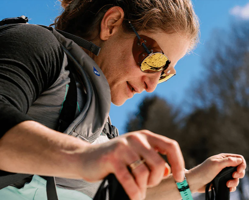 Person wearing Julbo Cham sunglasses