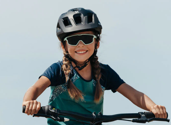 Kid wearing Julbo Fury Mini sunglasses