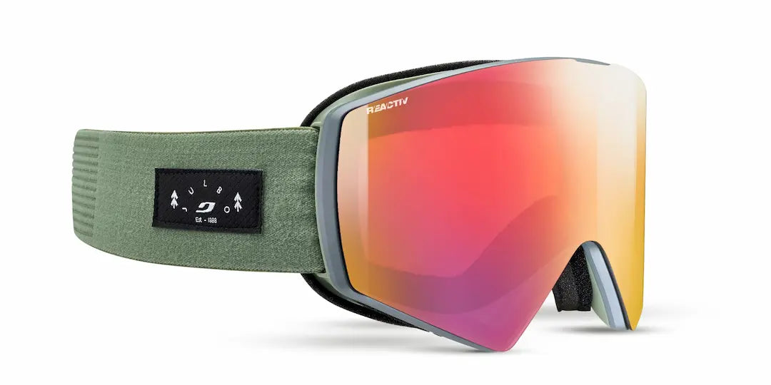 Julbo Razor Edge ski goggles in grey green with light changing lenses