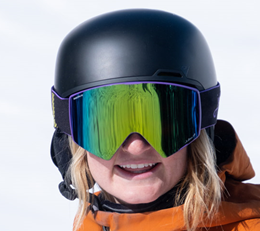 Person wearing Julbo Razor Edge snow goggles