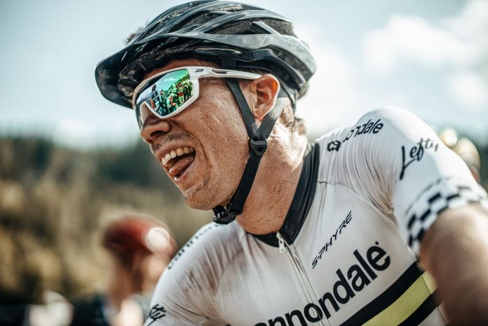 cyclist wearing Julbo Rush sunglasses