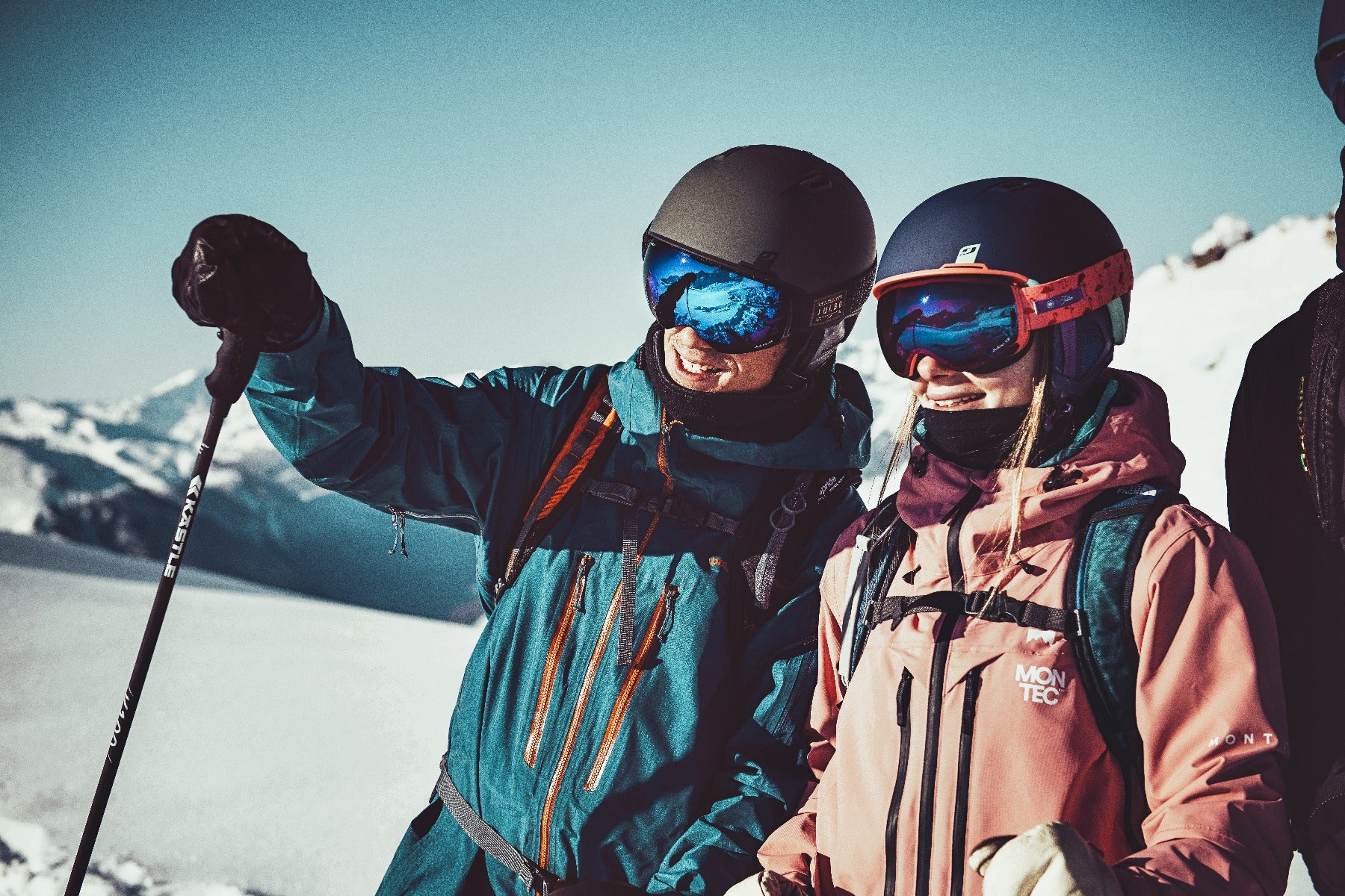 People wearing Julbo Shadow ski goggles