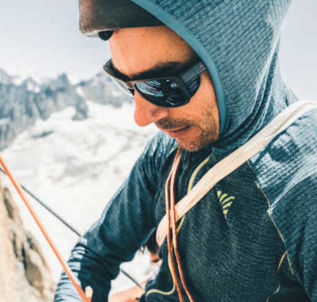 Person wearing Julbo Shields sunglasses