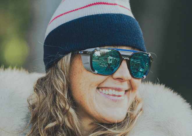 Woman wearing Julbo Slack Cover sunglasses