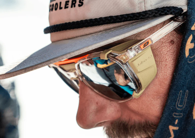 Man wearing Julbo Slack Cover sunglasses