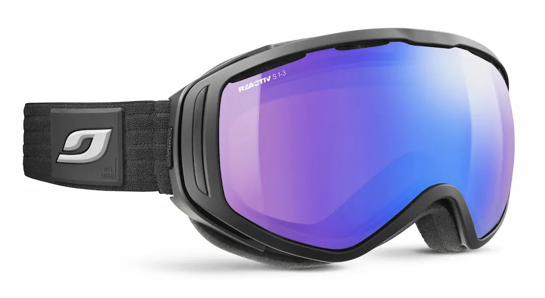 Julbo Titan OTG ski goggles that fit over eyeglasses in black with light changing lenses