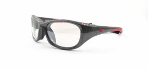 Shiny Gunmetal-Red frame/Clear Silver lenses