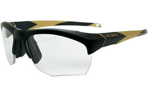 Shiny Black Size Medium with Gold frame/No lenses for Rx only
