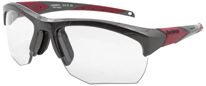 Liberty Sport Rec-Specs Impact sports glasses in gunmetal with red