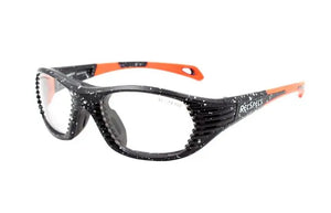 Spotted Black-Orange frame/Clear Silver lenses Size 51 (kids 7 to 10)
