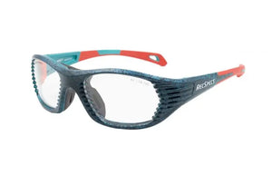 Spotted Turquoise-Orange frame/Clear Silver lenses Size 51 (kids 7 to 10)