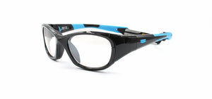 Shiny Black-Cyan frame/Clear Silver lenses