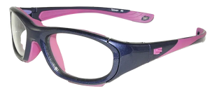 Shiny Purple-Pink frame/Clear Silver lenses