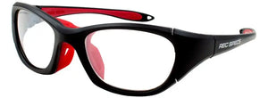 Matte Black-Red frame/Clear Silver lenses