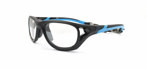 Matte Black-Cyan frame Clear Silver Mirror lenses