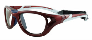 Shiny Crimson-White frame/Clear Silver Mirror lenses