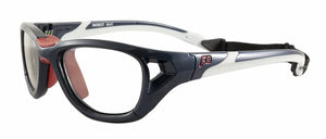 Shiny Navy-White frame/Clear Silver Mirror lenses