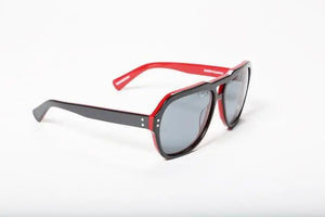 Gunmetal with Red Backspray frame/Polarized Gray lenses