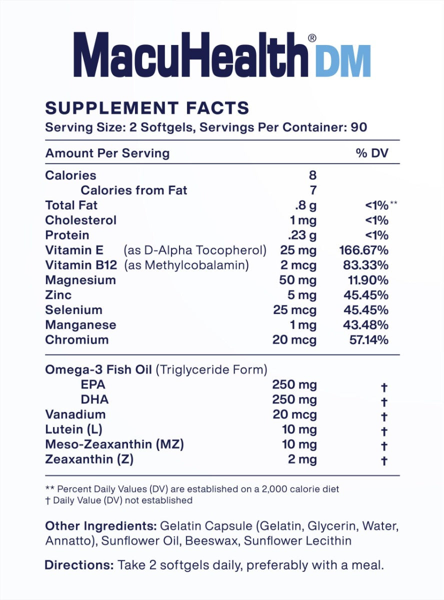 Macuhealth DM Ingredients