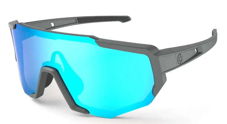 Nordik Kanon sunglasses in gunmetal with polarized blue lenses