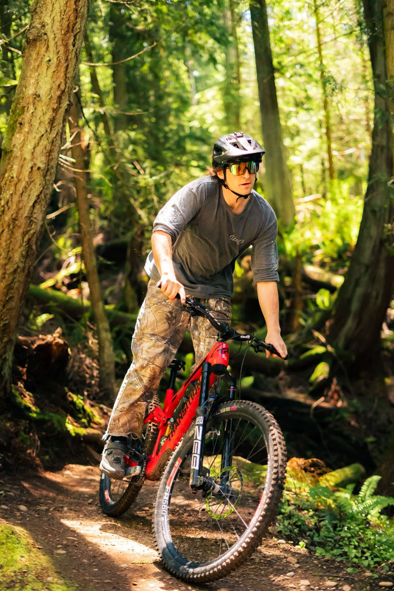 Cyclist wearing Nordik Kanon sunglasses