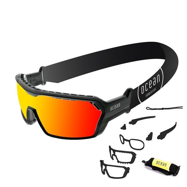 Ocean Chameleon Floating Sunglasses Black/Revo Red