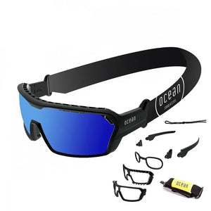 Matte Black frame/Revo Blue lenses