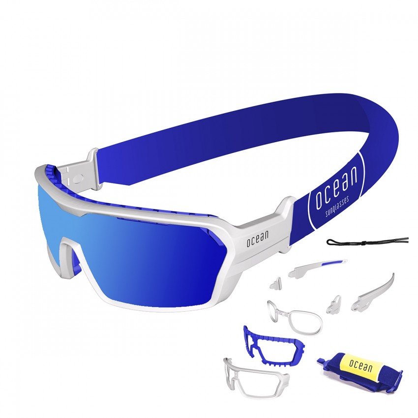 Ocean Chameleon Floating Sunglasses White/Revo Blue