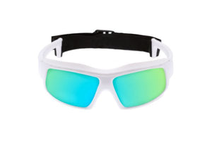 Matte White frame/Polarized Revo Blue lenses